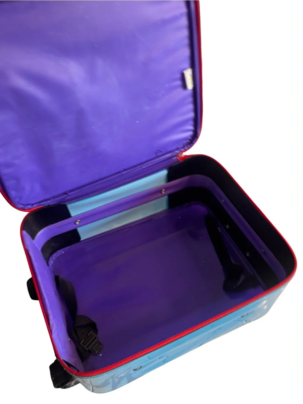 1998 Teletubbies Purple Rolling Kids Luggage - Tinky Winky, Dipsy, Laa-Laa, Po
